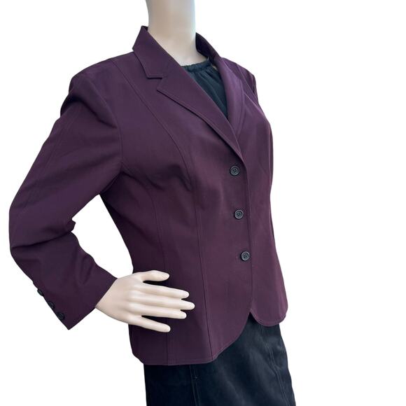 The Limited Women's Purple Long Sleeves Notched Lapel Blazer Jacket Size 12 - Picture 5 of 8